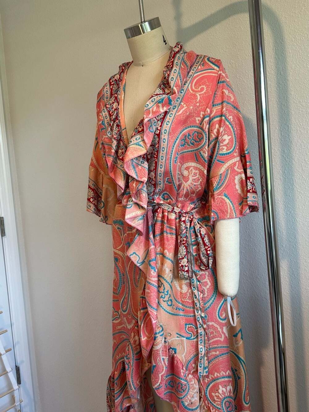 Spell & The Gypsy Collective Paisley Ruffle Wrap Maxi Dress. TAG MISSING! - Picture 6 of 9